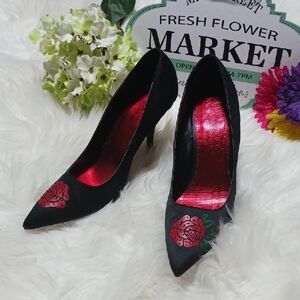 Anne Michelle Elegant Black and Red Heels